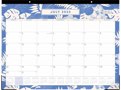 2023-2024 Blue Sky Kealoha 22 x 17 Academic Monthly Desk Pad Calendar, Blue/White (142474)