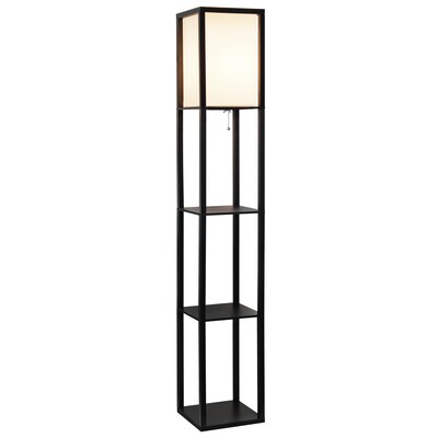 Creekwood Home Classix 62.5 Floor Lamp with Rectangular Shade, Black (CWF-3007-BK)