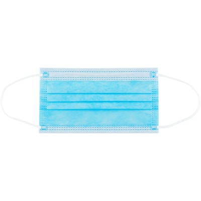 Global Industrial Disposable 3-Ply Face Mask, Adult Size, Individually Packed, 50/Box (708527)