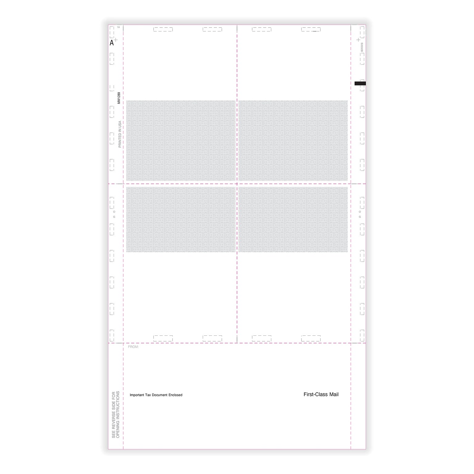 ComplyRight 2025 Pressure-Seal W-2 Tax Form, 1-Part, 4-Up, Copy B and C, 500/Pack (5225B)