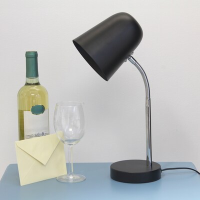 Simple Designs Sleek Essentials LED Desk Lamp, 15.28", Black (LD1075-BLK)