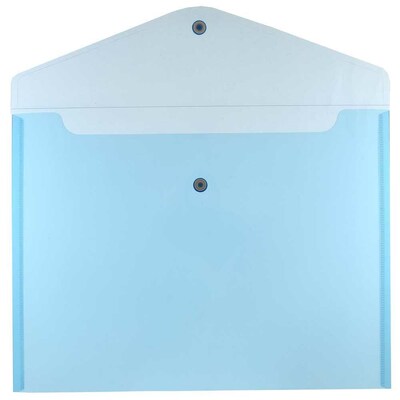 JAM Paper Premium Plastic Document File, 1 Pocket, Letter, Blue, 3/Pack (218S0bux3)