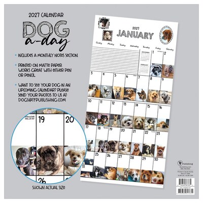 2027 TF Publishing Dog-A-Day 11" x 12" Monthly Wall Calendar (27-1009)