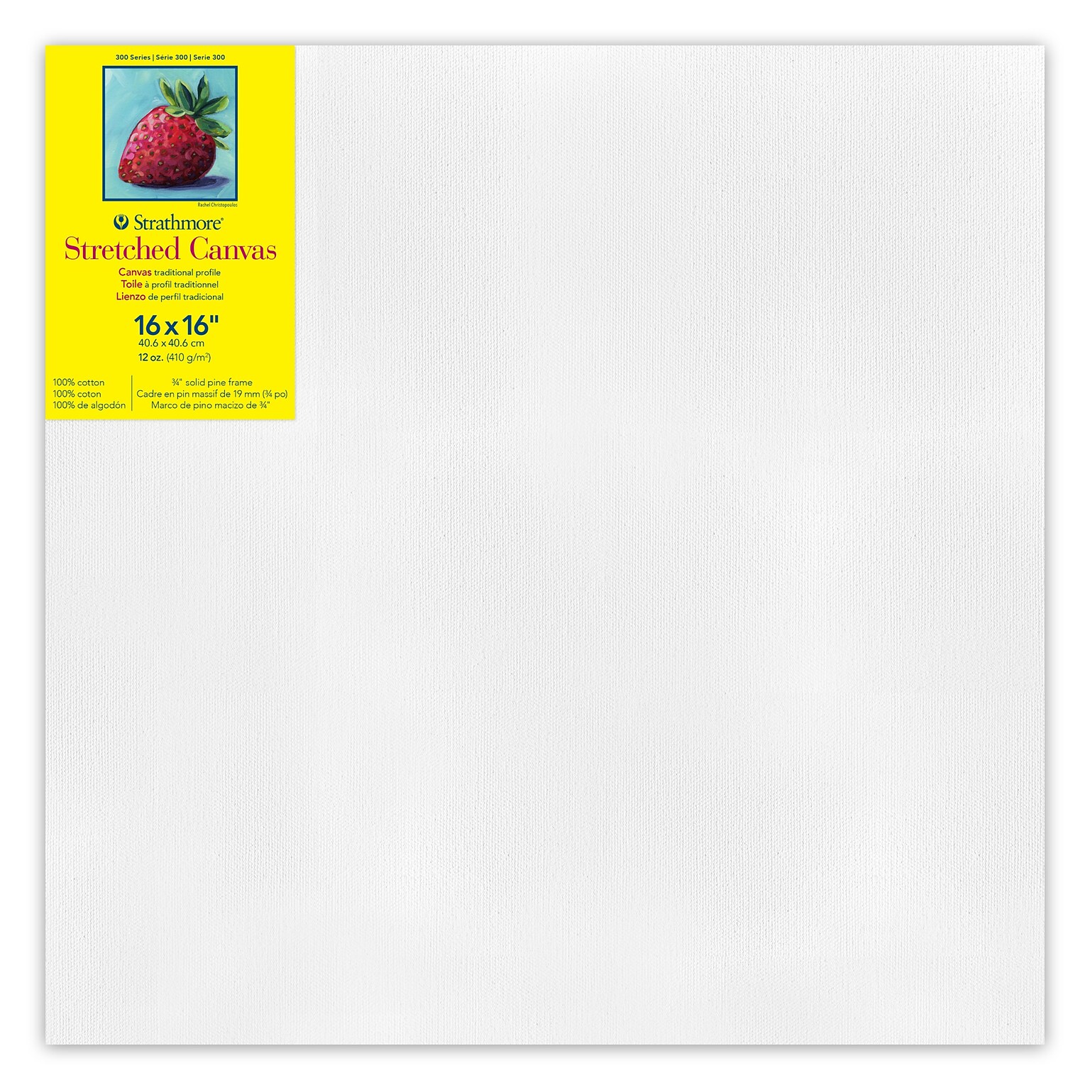 Strathmore 300 Series Primed Traditional Stretched Canvas, 16 x 16 (STT31366)