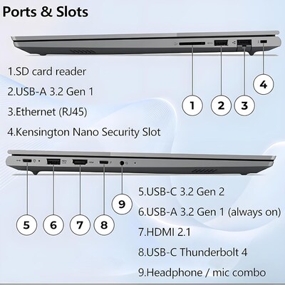 Lenovo ThinkBook 16 G6 16" Touchscreen Laptop, Intel Core i7-1355U, 16GB RAM, 1TB SSD, Windows 11 Pro, Silver (21KH00U2US-N)