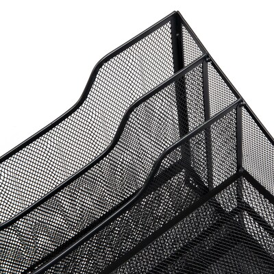 Mind Reader 5-Compartment Metal Mesh File Organizer, Black (MESHBOX5-BLK)