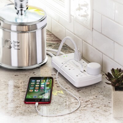 CyberPower Home Office 8-Outlet 2-USB Port Surge Protector, 6', 2700 Joules, White (P806U)