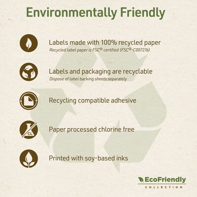 Avery EcoFriendly Laser/Inkjet Shipping Labels, Matte White, 8-1/2" X 11", 10 Labels/Pack (48809)