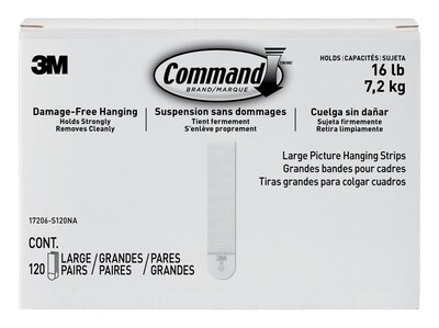 Command Large Picture Hanging Strips, White, 120 Sets (17206-S120NA)