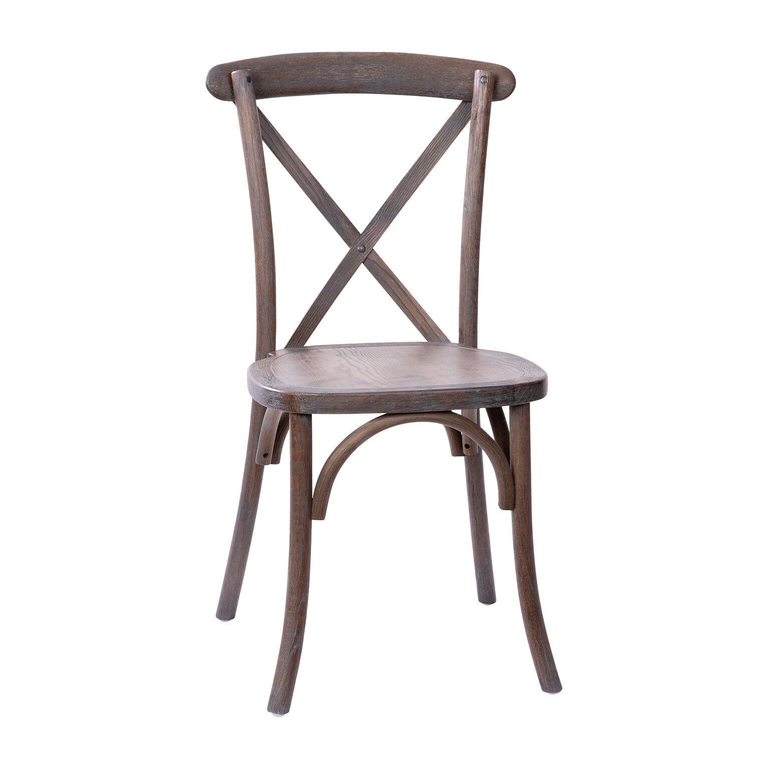 Flash Furniture Advantage Wood X-Back Chair, Armless, Gray Wash Driftwood (XBACKBURDRIFT)