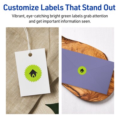 Avery Burst Multipurpose Labels, 1", Bright Green, 960/Pack (94606)