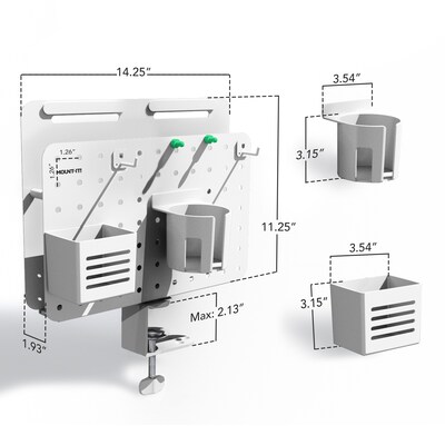 Mount-It! 360° Rotating Pegboard and Document Organizer with Accessories for Desks, White (MI-7301WHT)