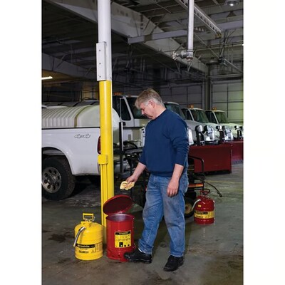 Justrite 6-Gallon Oily Waste Can, Red (138646RD)
