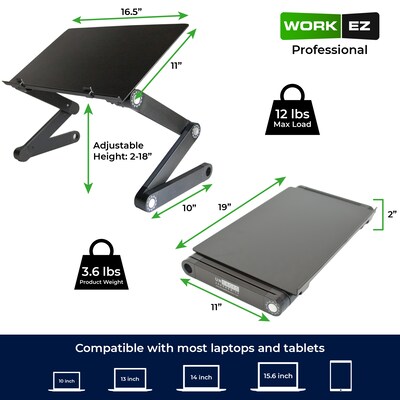 Uncaged Ergonomics WorkEZ Professional Notebook Stand, Black (WEPB)