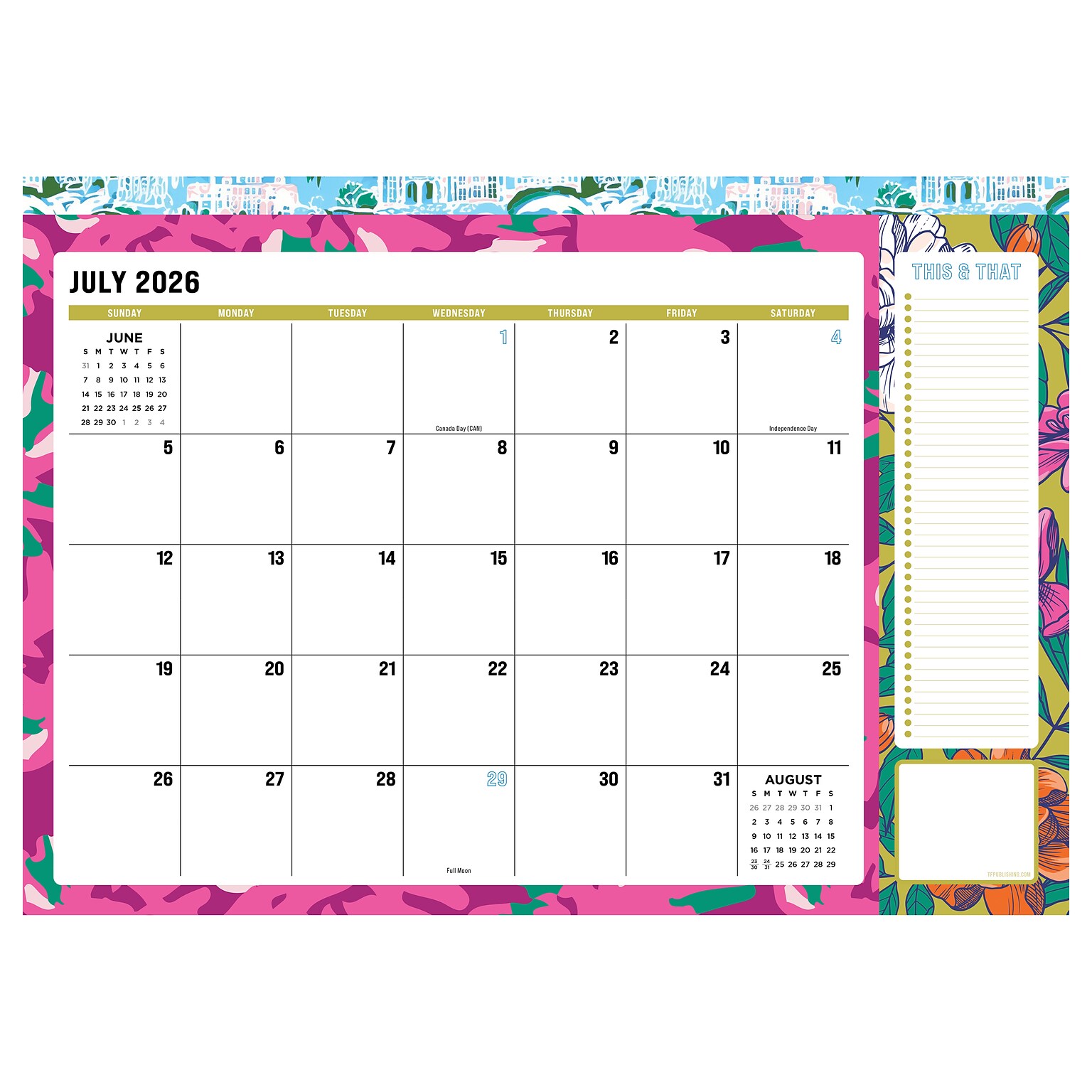 2026-2027 TF Publishing Maximal Mirage 17 x 12 Academic Monthly Desk Pad Calendar (AY27-8504)