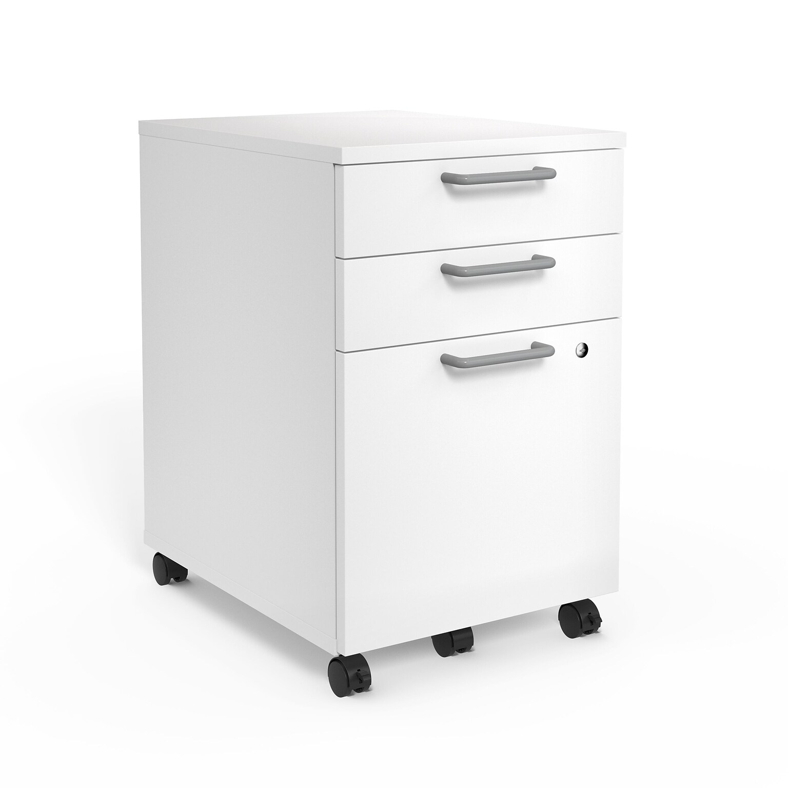 Union & Scale™ Essentials 3-Drawer Mobile Vertical File Cabinet, Letter/Legal, Lockable, 24.3H x 15.6W x 21.3D, White