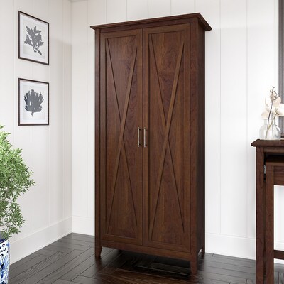 Bush Furniture Key West 66 Tall Storage Cabinet with Doors and 5 Shelves, Bing Cherry (KWS266BC-03)