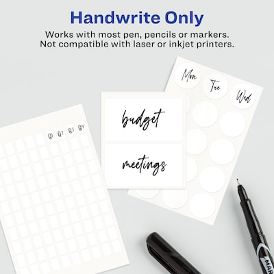 Avery Multipurpose Labels, 5/16" x 1/2", White, Non-Printable, 1100 Labels/Pack (5412)