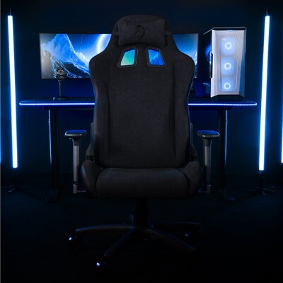 Arozzi Avanti Soft Fabric Ergonomic Racing Gaming Chair, Pure Black (AVANTI-SFB-PBK)