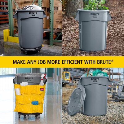 Rubbermaid Brute Outdoor Trash Can, Blue Resin, 44 Gal. (FG264360BLUE)