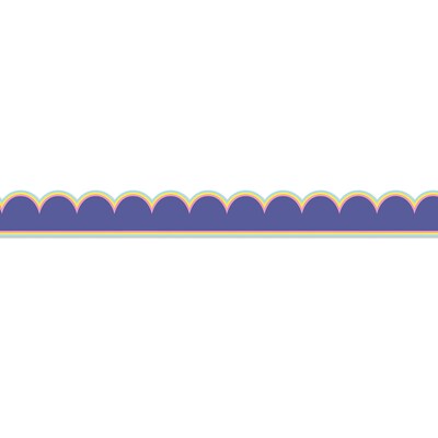Carson Dellosa Education We Stick Together Scalloped Bulletin Board Borders, 3" x 3', Pop of Purple, 6/Bundle (CD-108519-6)