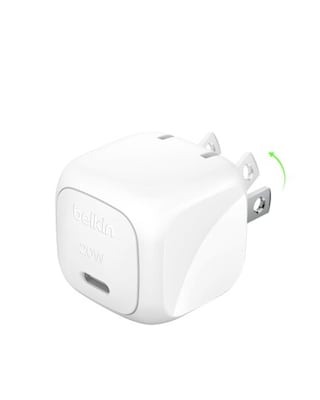 Belkin BoostCharge 20W USB-C PD GaN Wall Charger, White (WCA009DQWH)