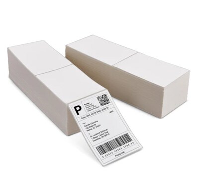 HP Direct Thermal Fanfold Labels, 4 x 6, White, 1000 Labels/Pack (HPKEF4X6PK2)