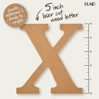 Plaid MDF Letters, 5", Brown Oxide, 12/Pack (PDE63577-12)