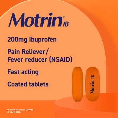 Motrin IB Ibuprofen Tablets, 200 mg, 2 Tablets/Packet, 50 Packets/Box (447419)