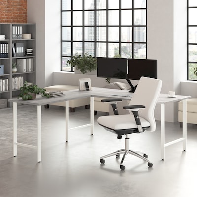Bush Business Furniture Hustle 72W L Shaped Computer Desk with Metal Legs, Platinum Gray (HUS001PG)