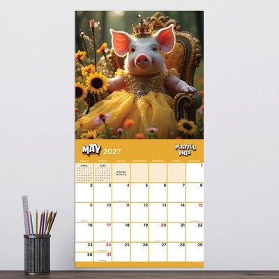 2027 TF Publishing Playful Pigs 11" x 12" Monthly Wall Calendar, Multicolored (27-1023)