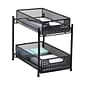 Mind Reader 10.5"H 2 Shelf Accessory Organizer Supply Storage, Black, Metal (HCABASK2T-BLK)