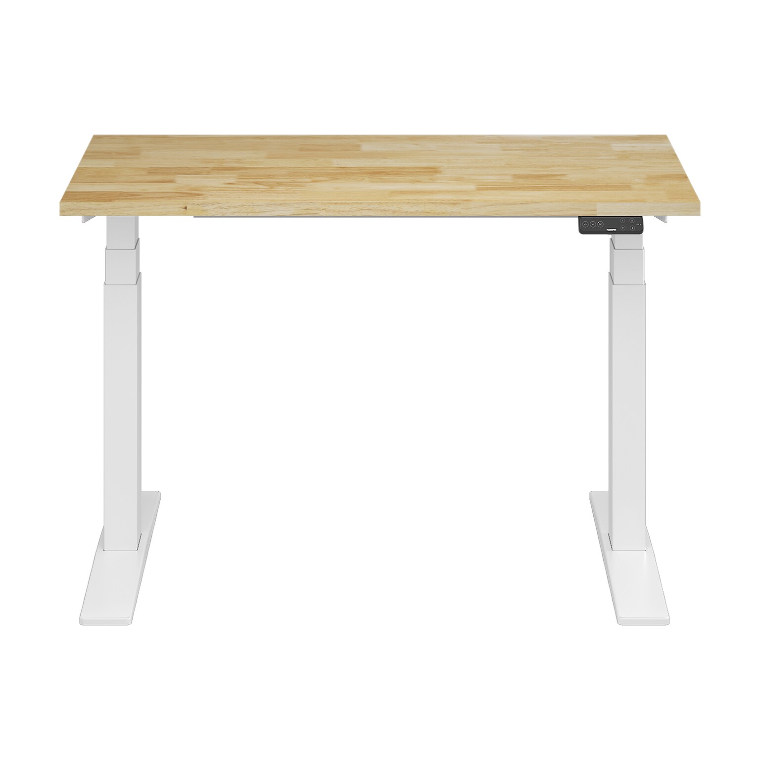 FlexiSpot E7 Commercial 48W Electric Adjustable Standing Desk, Rubberwood/White (E7WCOM4824-RW)