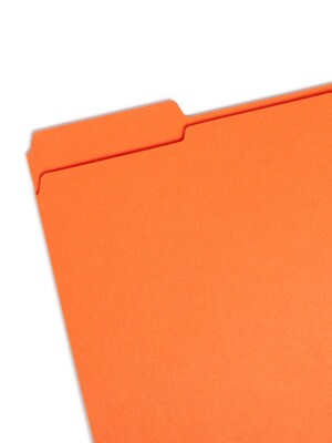 Smead Reinforced File Folder, 3 Tab, Letter Size, Orange, 100/Box (12534)