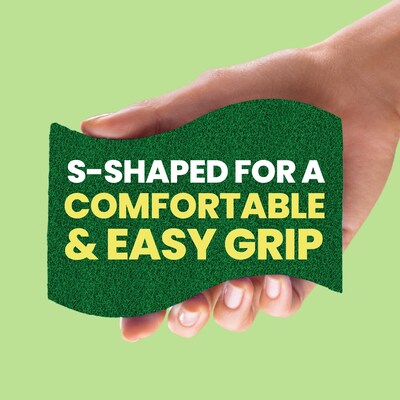 Scotch-Brite Heavy Duty Sponge with Scrubber, Green/Yellow, 3 Sponges/Pack (HD3)