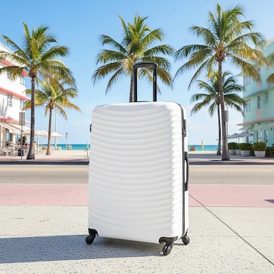 DUKAP Adly 33.27 Hardside Suitcase, 4-Wheeled Spinner, TSA Checkpoint Friendly, White (DKADL00XL-WHI)