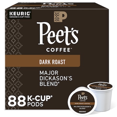 Peets Coffee Major Dickasons Blend Coffee Keurig® K-Cup® Pods, Dark Roast, 88/Carton (65470)