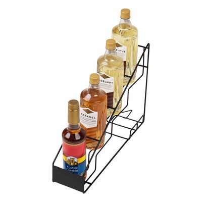 Mind Reader 13"H 3 Shelf Coffee Syrup Station Countertop Organizer, Black, Metal (IRSYR4-BLK)