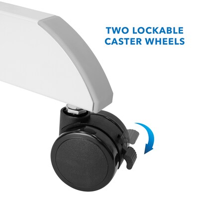 Mount-It! Height Adjustable Rolling Laptop Desk, Holds 17 lbs., White (MI-7997)