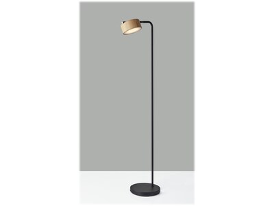 Adesso Roman 55" Metal/Wood Floor Lamp with Drum Shade (6107-01)