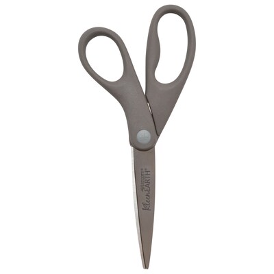 Westcott KleenEarth 8" Stainless Steel Scissors, Pointed Tip, Assorted Colors, 2/Pack (14882)