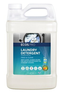ECOS PRO Free & Clear HE Liquid Laundry Detergent, 128 Loads, 128 oz., 4/Carton (PL9764/04)