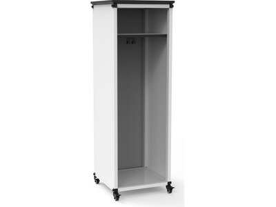 Luxor Mobile 2-Section Modular Teacher Storage Cabinet, 54.5H x 18.25W x 18.25D, White (MBSCB05)