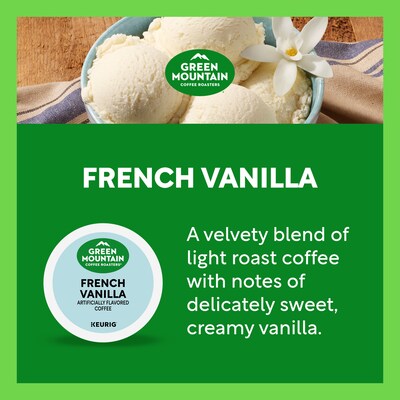 Green Mountain French Vanilla Coffee Keurig® K-Cup® Pods, Light Roast, 24/Box (5000330112)