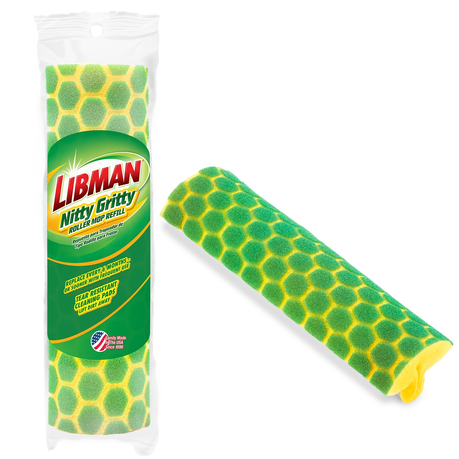 Libman Nitty Gritty 4 Sponge Mop Head, Yellow, 6/Carton (2011)