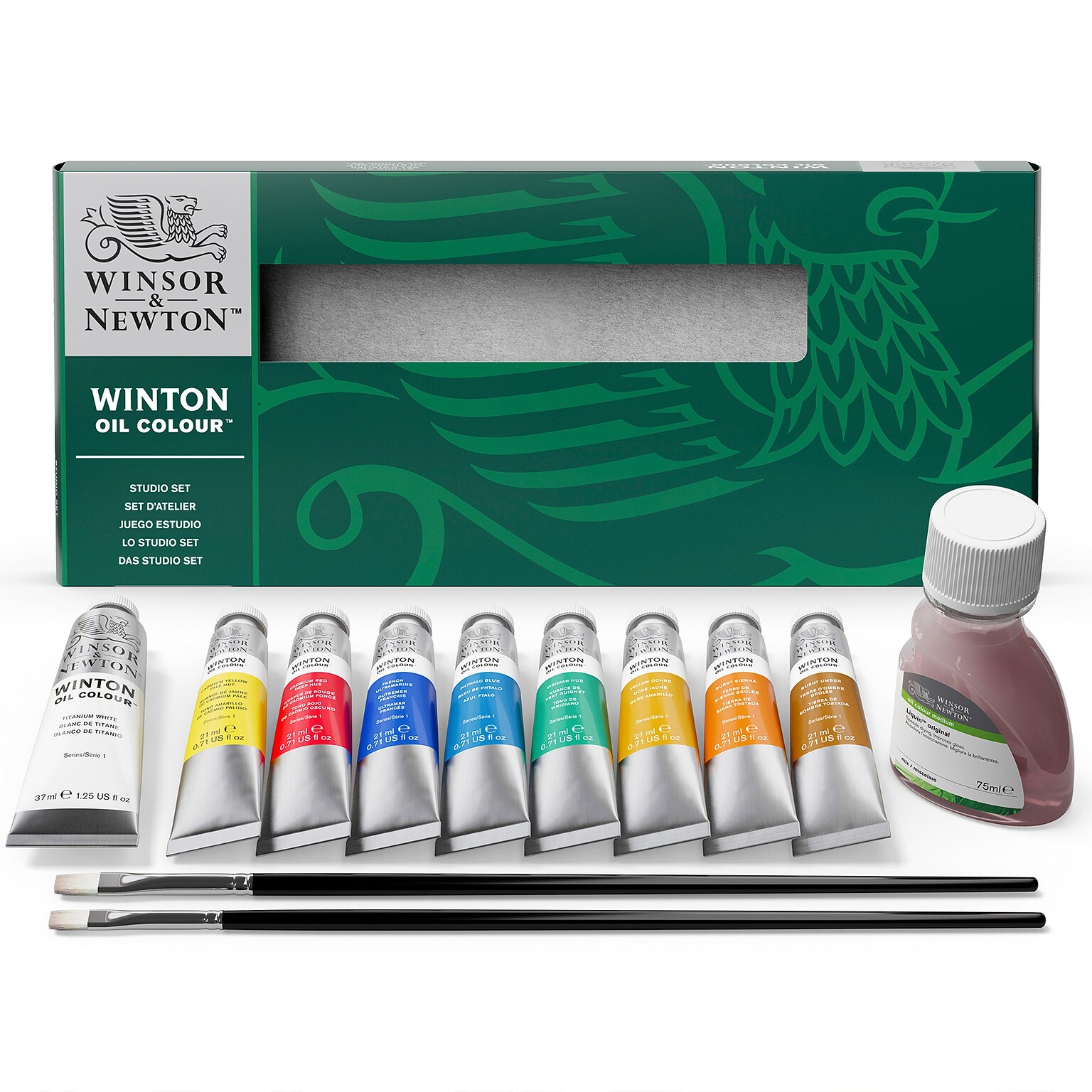 Winsor and Newton Winton Oil Color Paint Tube Studio Set, Assorted Colors, 12/Set (WNX1490691)