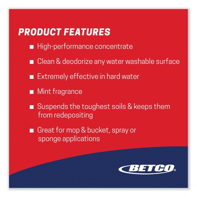 Betco Top Flite All-Purpose Cleaner, Mint Scent, 1 Gal. Bottle, 4/Carton (BET1500400)