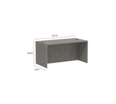 Alera Valencia Series 59" Straight Front Desk Shell, Gray (ALEVA216030GY)