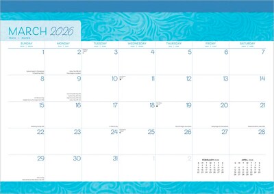 2026 BrownTrout Seaside Currents 17 x 12 Monthly Desk Pad Calendar (9798330705481)