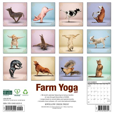 2027 Willow Creek Farm Yoga  12 x 12 Monthly Wall Calendar (60209)